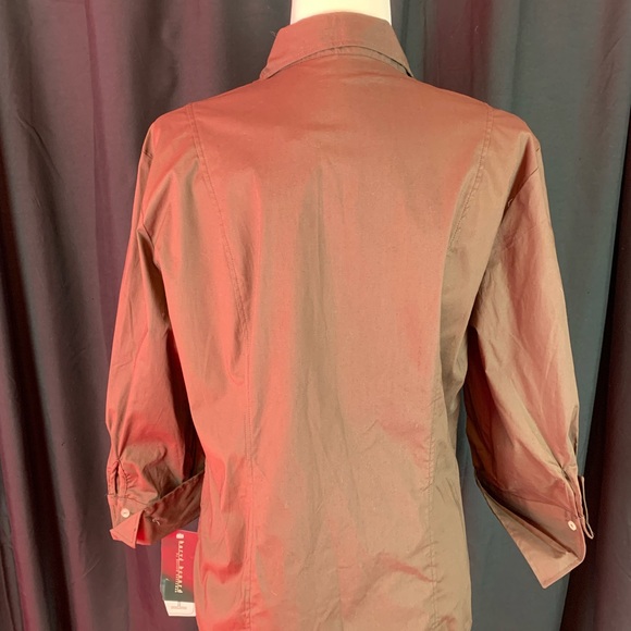 Harve Benard brown 3/4 sleeve button down size L - Picture 3 of 7